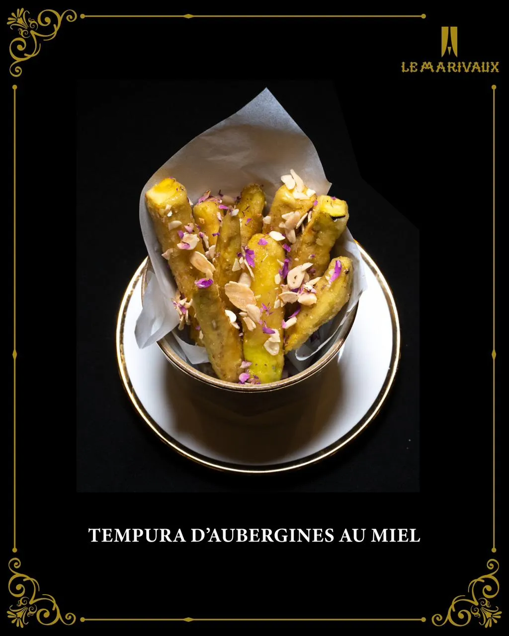 Tempura d'aubergines au miel